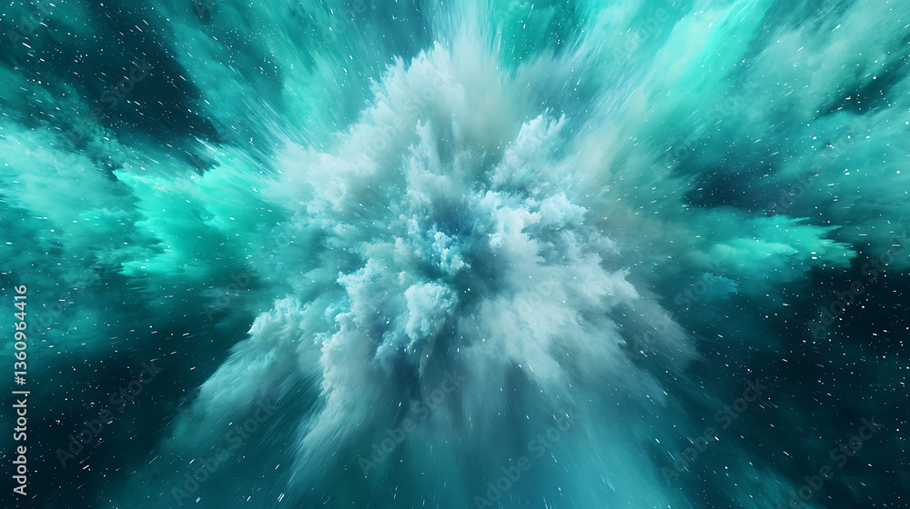 Poster cosmic explosion event outer space digital art sci-fi environment abstract viewpoint universe concep