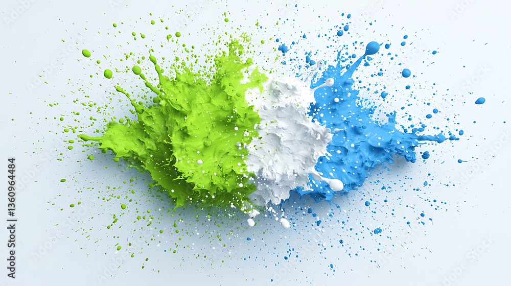 Poster dynamic color splash art abstract background digital artwork creative environment top-down view vibr