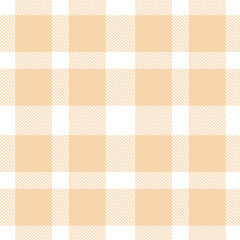 Muted White and Cool Light Peach Seamless Tartan Textile Design
