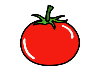 シンプルでかわいいトマト　夏野菜のイラスト素材