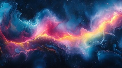 Fototapeta premium Abstract Cosmic Nebula Swirling Colors Space Art