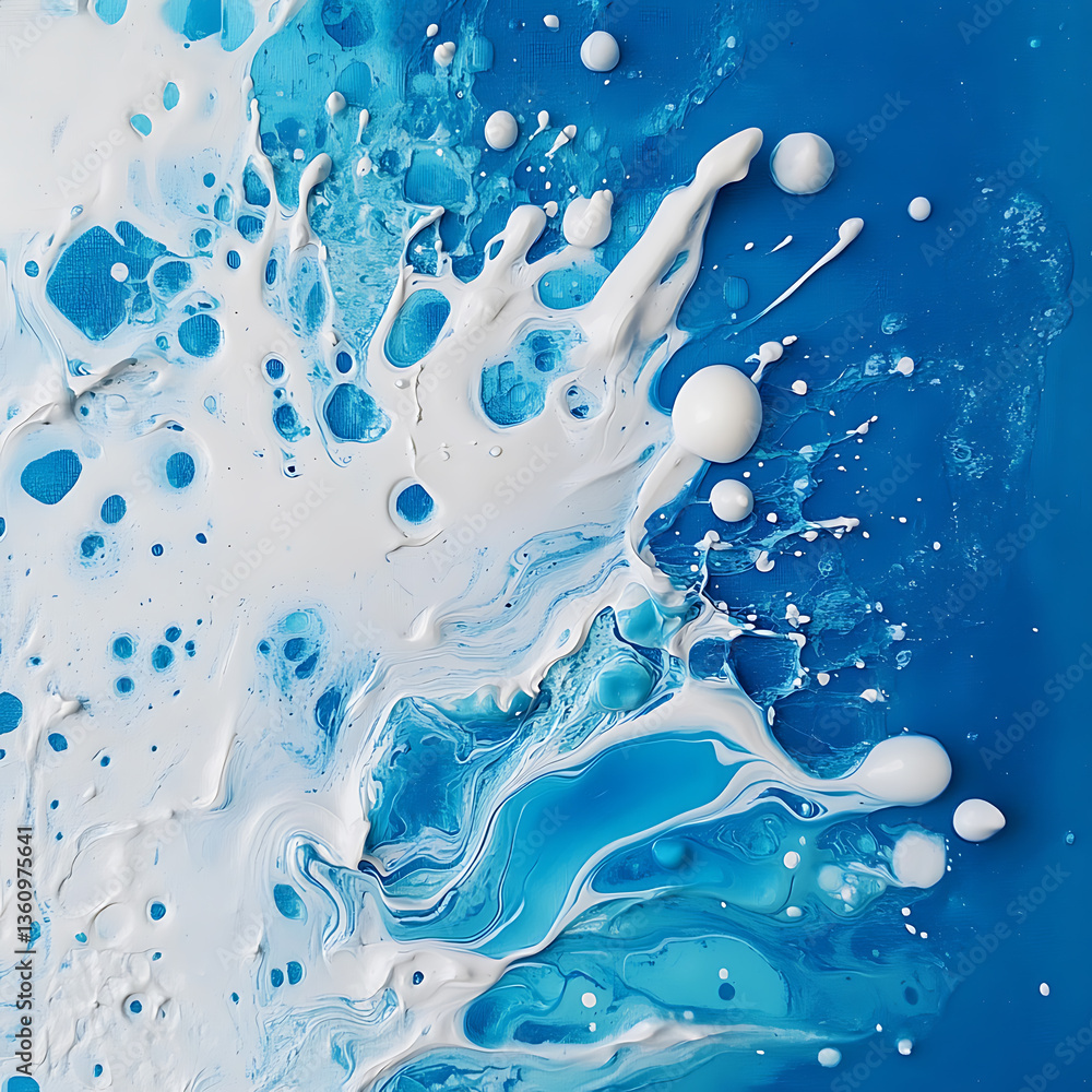 Poster dynamic paint splash action studio abstract art bright colors top-down view creative expression
