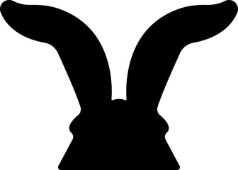 Bunny ears icon flat Rabbit ears silhouette isolated on transparent background