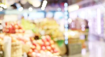 Blurred background, blur grocery supermarket at shopping mall background, business concept