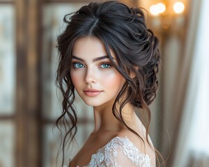 Elegant Bride Portrait in Vintage Setting