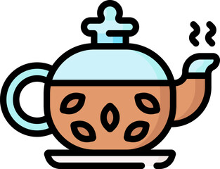 black tea Illustration on a white background.