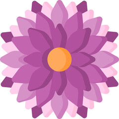 dahlia Illustration on a white background.