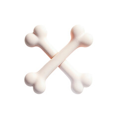 Two creamy bone-shaped treats playfully crossed, a whimsical and slightly spooky confectionery delight against a stark white background.