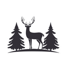 christmas card with deer