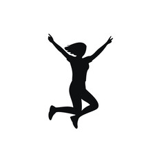 silhouette of a woman jumping