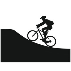 Obraz premium silhouette of a cyclist