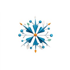 3d snowflake ornament logo design