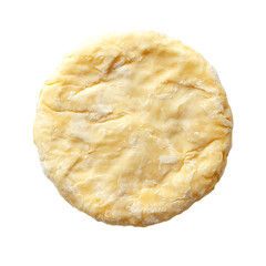 Round Cheese Wheel Top View Isolated Background,