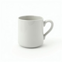 A minimalist white mug perfect for coffee, tea, or any beverage.