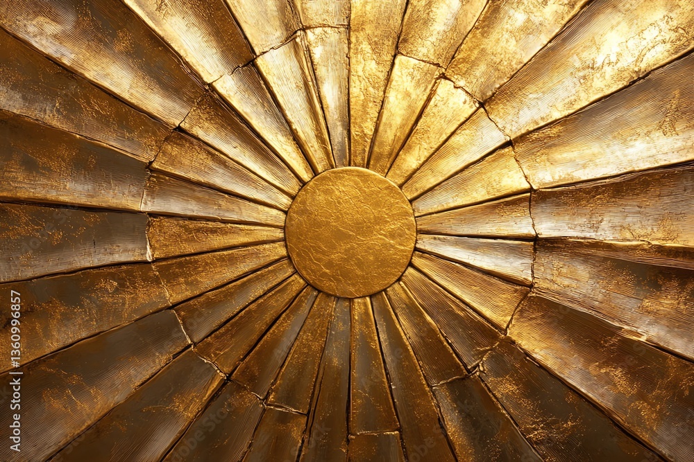 Aufkleber abstract gold radial design texture golden circle and rectangular forms