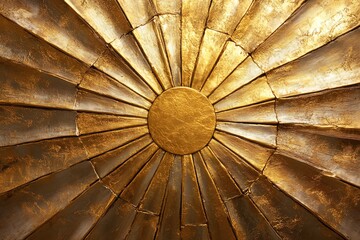 Abstract Gold Radial Design Texture Golden Circle and Rectangular Forms