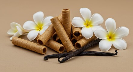 Sweet temptation - Vanilla elegance - Food blogging and dessert photography backdrop.