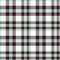 Metallic Light Grey Green Seamless Tartan with Light Aubergine accents Textile Design