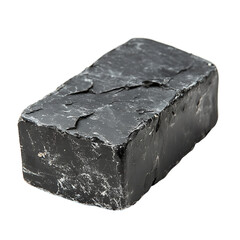 Black stone rectangular rough texture isolated