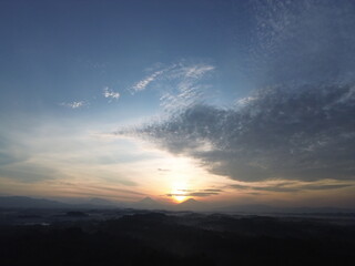 sunset in the mountains