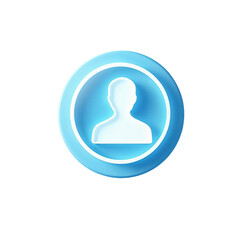 A serene profile icon symbolizing online identity and connection in a calming blue circle with subtle 3D effects.