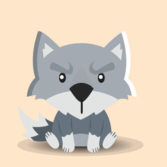cute wolf with cartoon image