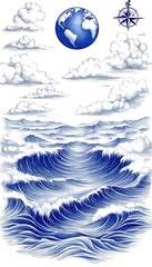 Ocean Waves Sky Scene