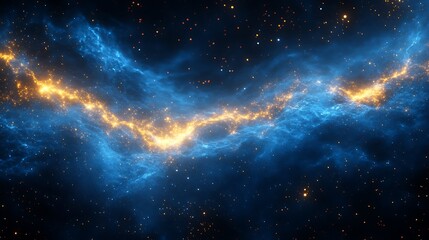 Naklejka premium Luminous stellar nebulae and celestial particles in the vast outer space