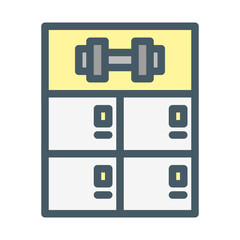 fitness changing room. This is a vector single icon with a filled outline style. Suitable for any purpose, such as website design, mobile app design, logo design, pattern design, etc
