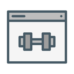 fitness website. This is a vector single icon with a filled outline style. Suitable for any purpose, such as website design, mobile app design, logo design, pattern design, etc