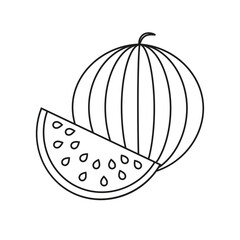 line watermelon Icon flat illustration isolated on white background