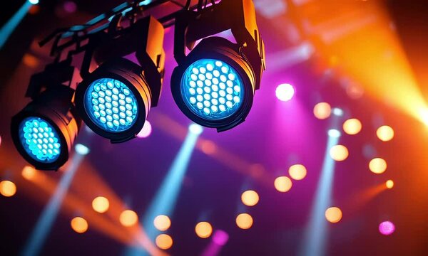 Stage lights illuminating a performance
