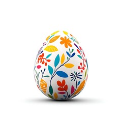 3d Easter egg decorated logo style
