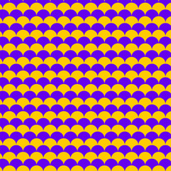 Fototapeta premium A seamless geometric pattern featuring purple and yellow scallops, perfect for modern design projects