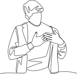 Being kind to oneself one line art vector