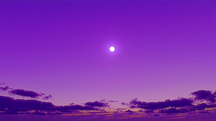 A glowing moon floats above deep violet twilight clouds.