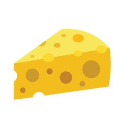 cheese flat vector illustration icon pieces of cheese isolated.