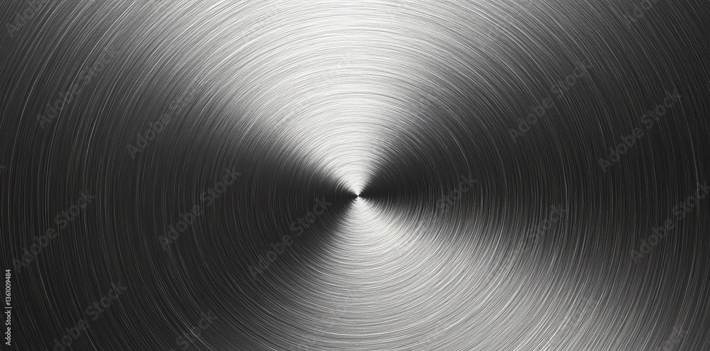 Aufkleber brushed metal texture with circular pattern and shiny reflection
