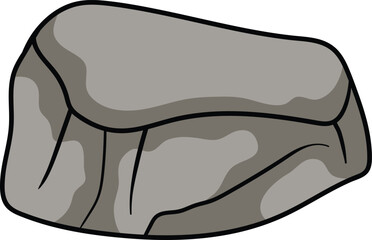 Smooth gray rock with a slightly curved top and rugged cracked sides