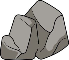 Simple rock illustration. Natural granite construction material