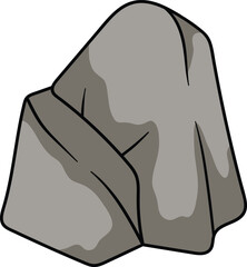 Rough gray boulder with an uneven surface and deep cracks on its sides