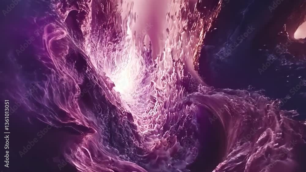 Poster vibrant purple and pink abstract waves create a mesmerizing visual experience in a dynamic ocean sce