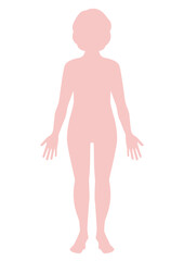 中年女性のシルエット