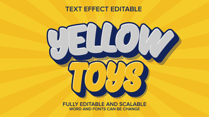3d text effect yellow toys vector editable