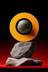 Creative collision of color and light in a minimalist magazine cover exploring science and technology themes through surrealistic design