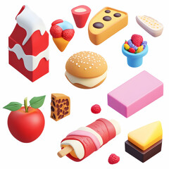 High-Quality 3D Style Food Icon Set