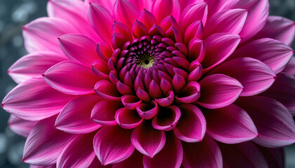 Vibrant pink dahlia flower in full bloom against a dark background  