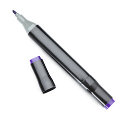 One double sided marker isolated on white, top view