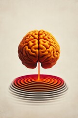 Surreal minimalist magazine cover showcasing a vibrant brain amidst a whirl of colors, emphasizing creativity and imagination through unique design elements