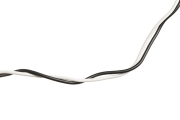 Two colorful electrical wires isolated on white